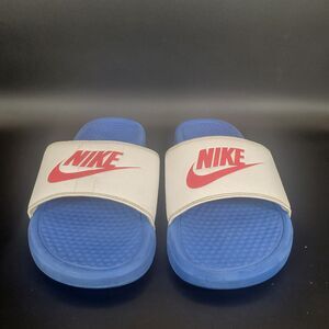 Nike Red White Blue Benassi Sports Slides Sandals Men’s Size 8